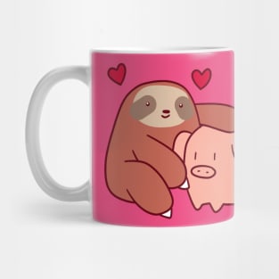 Sloth Loves Pig Mug